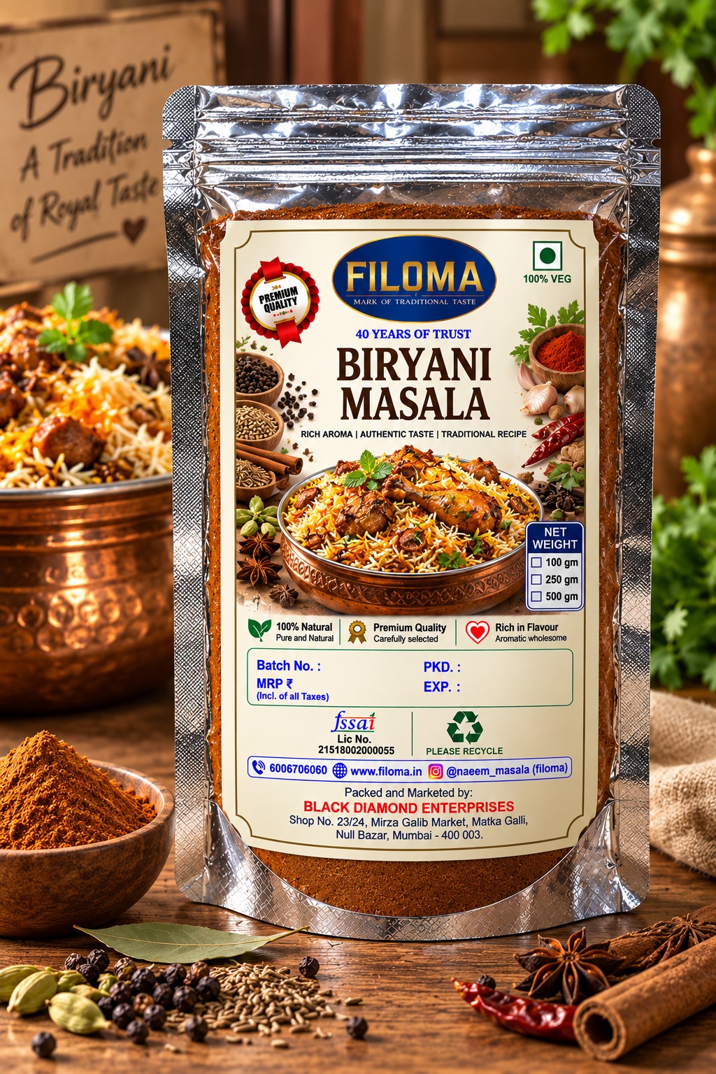 Filoma Biryani Masala – Premium Spice Blend for Authentic Biryani