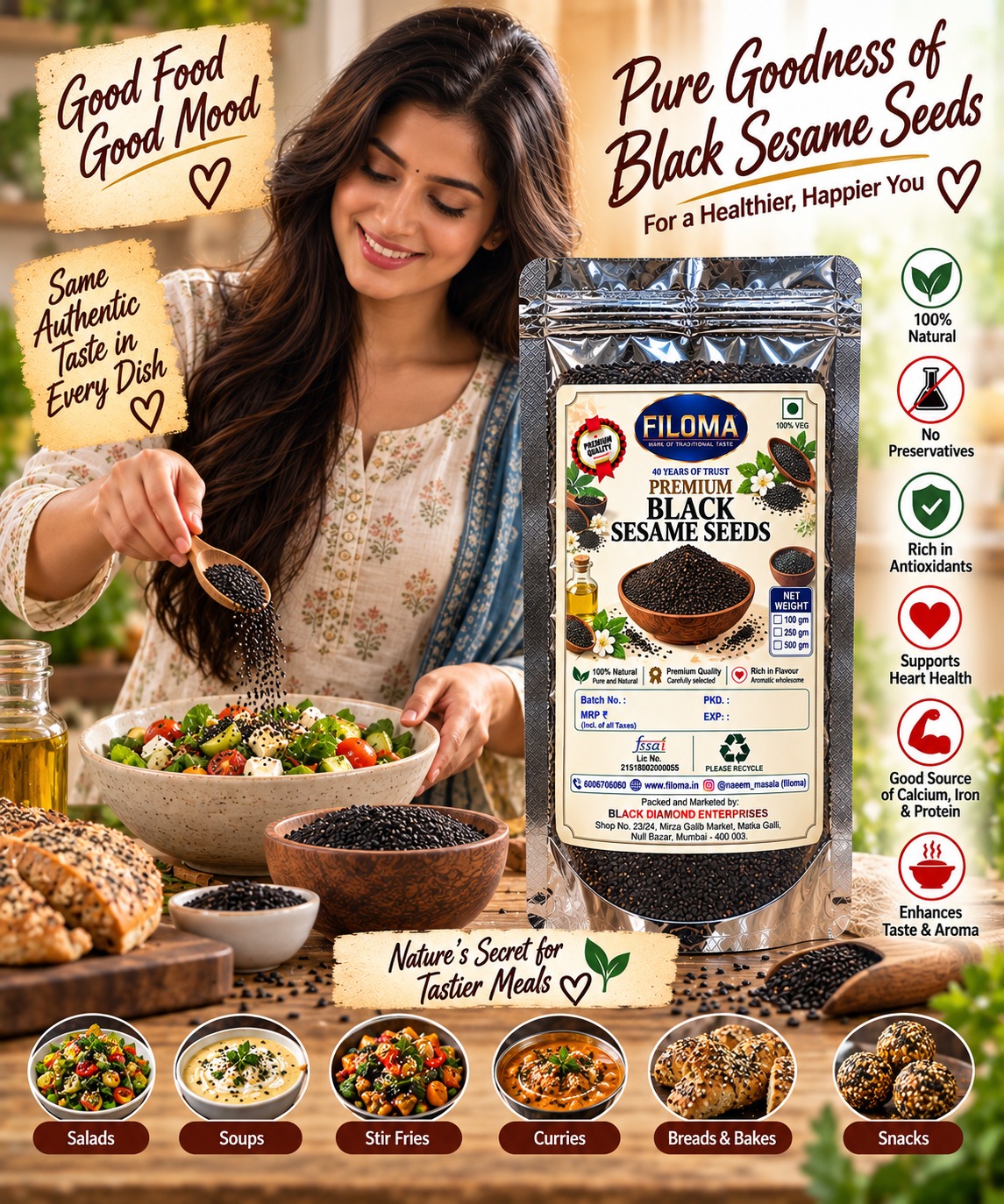 Filoma Black Sesame Seeds (Kale til) – Premium Natural Seeds
