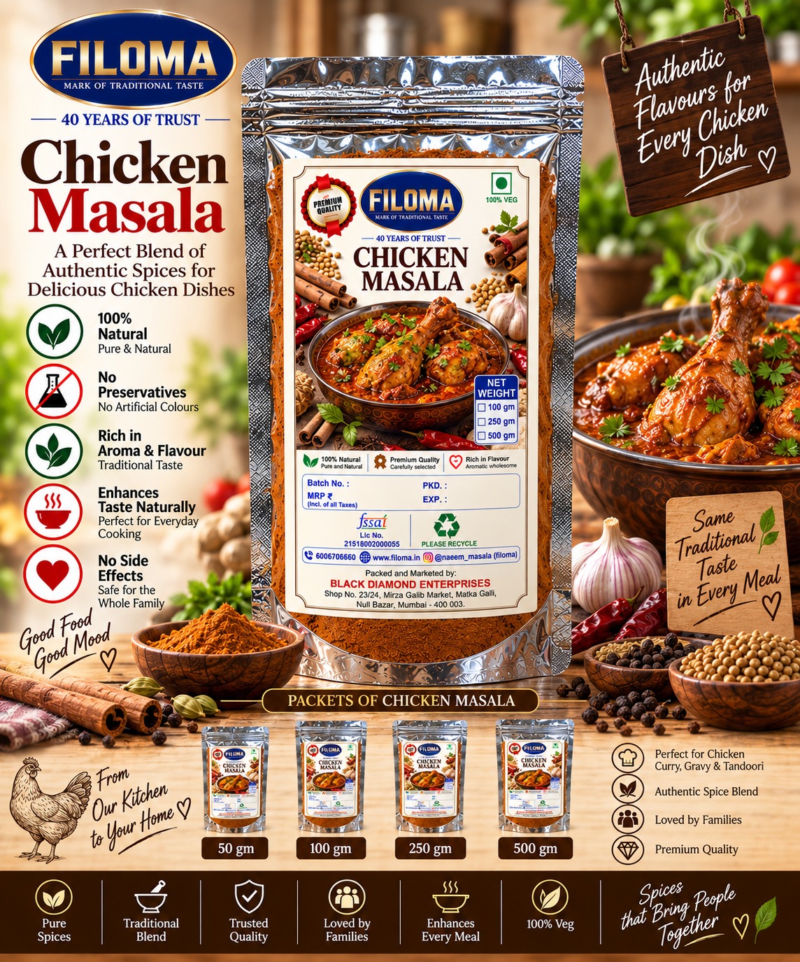 Filoma Chicken Masala (Chicken Masala Powder) – Authentic Spice Blend