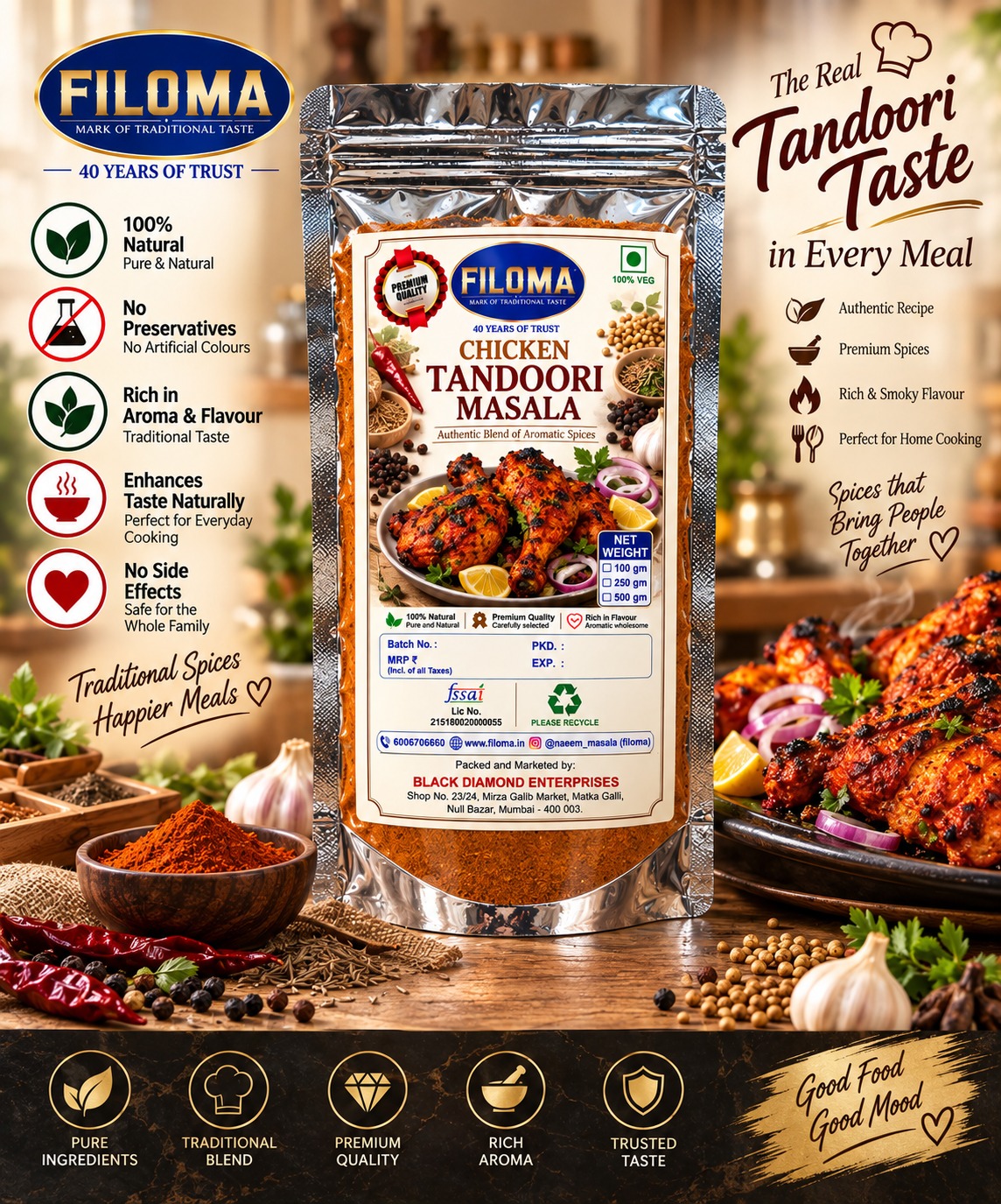 Filoma Chicken Tandoori Masala – Authentic Blend of Aromatic Spices