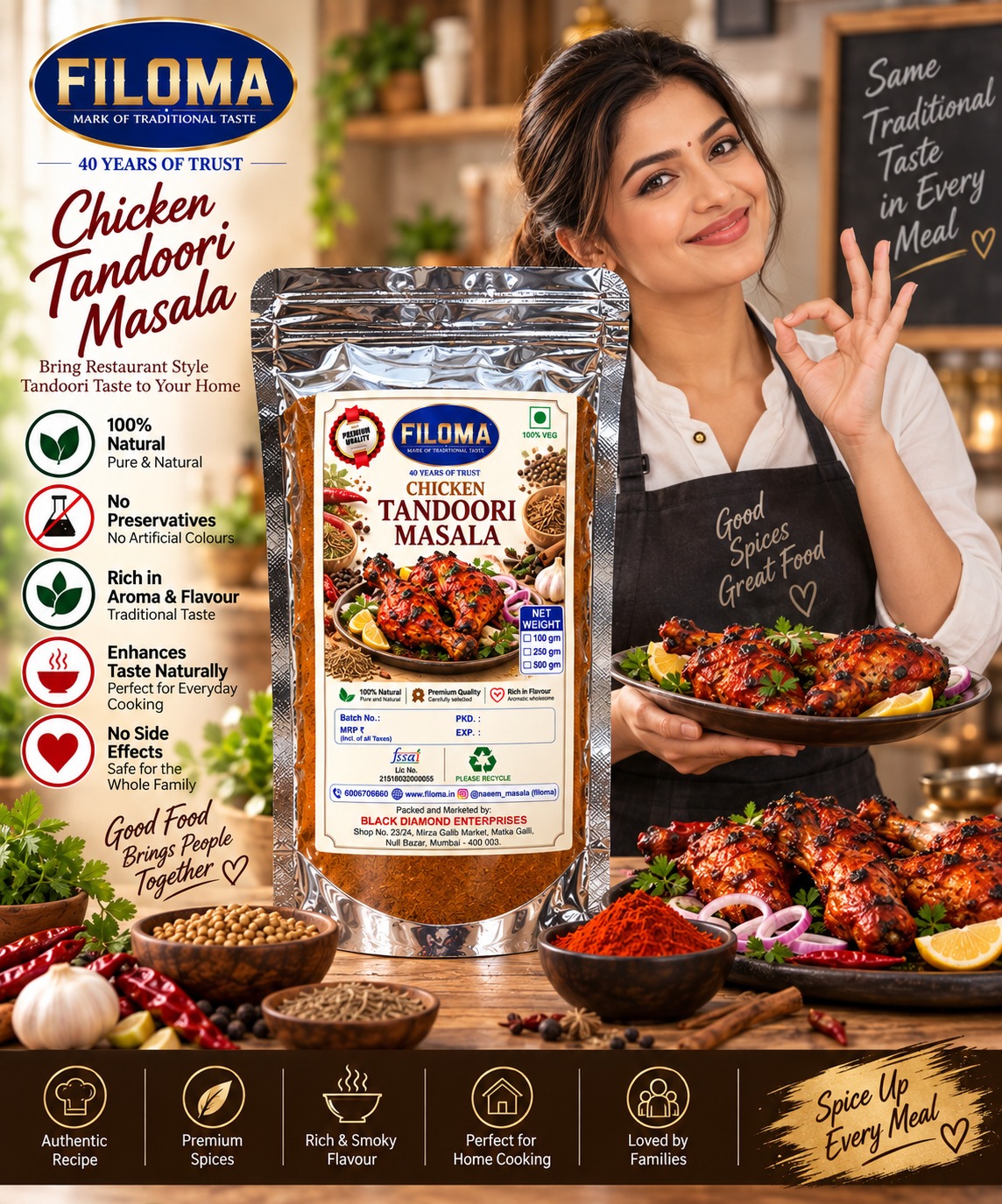 Filoma Chicken Tandoori Masala – Authentic Blend of Aromatic Spices