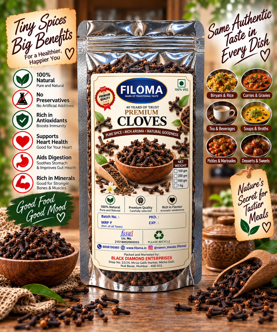 Filoma Cloves –  (Laung) Premium Whole Spice