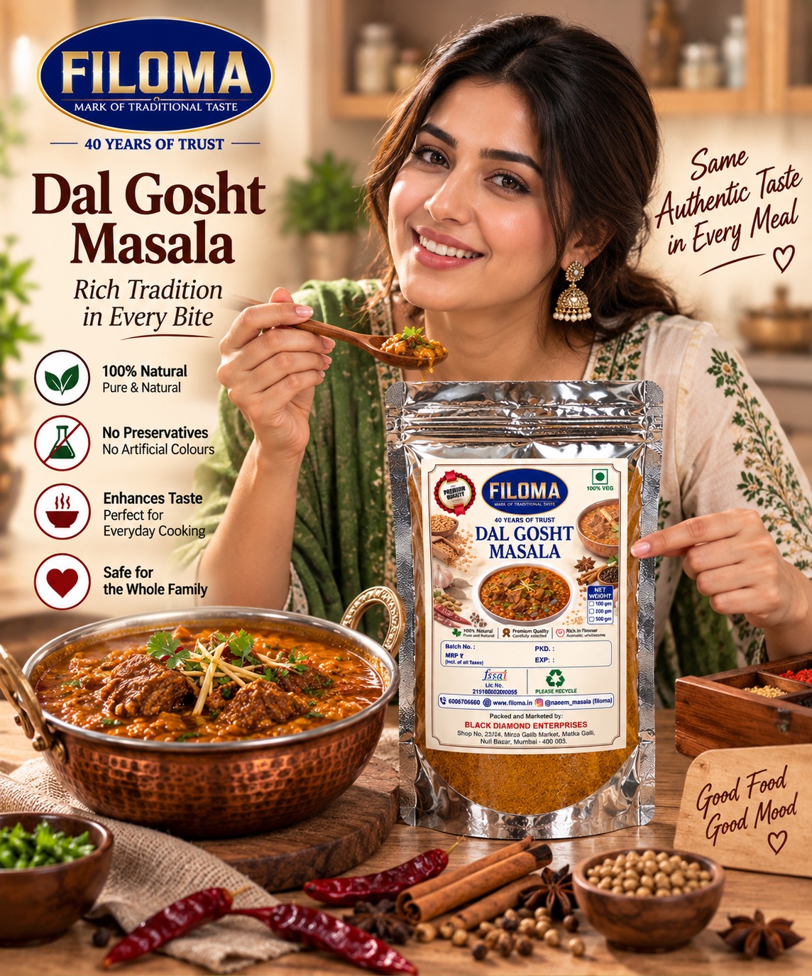 Filoma Dal Gosht Masala – Authentic Traditional Spice Blend