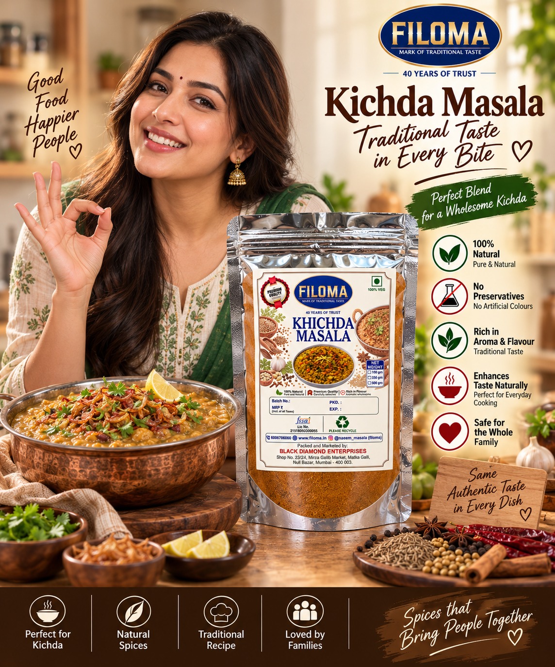 Filoma Khichda Masala – Authentic Traditional Spice Blend