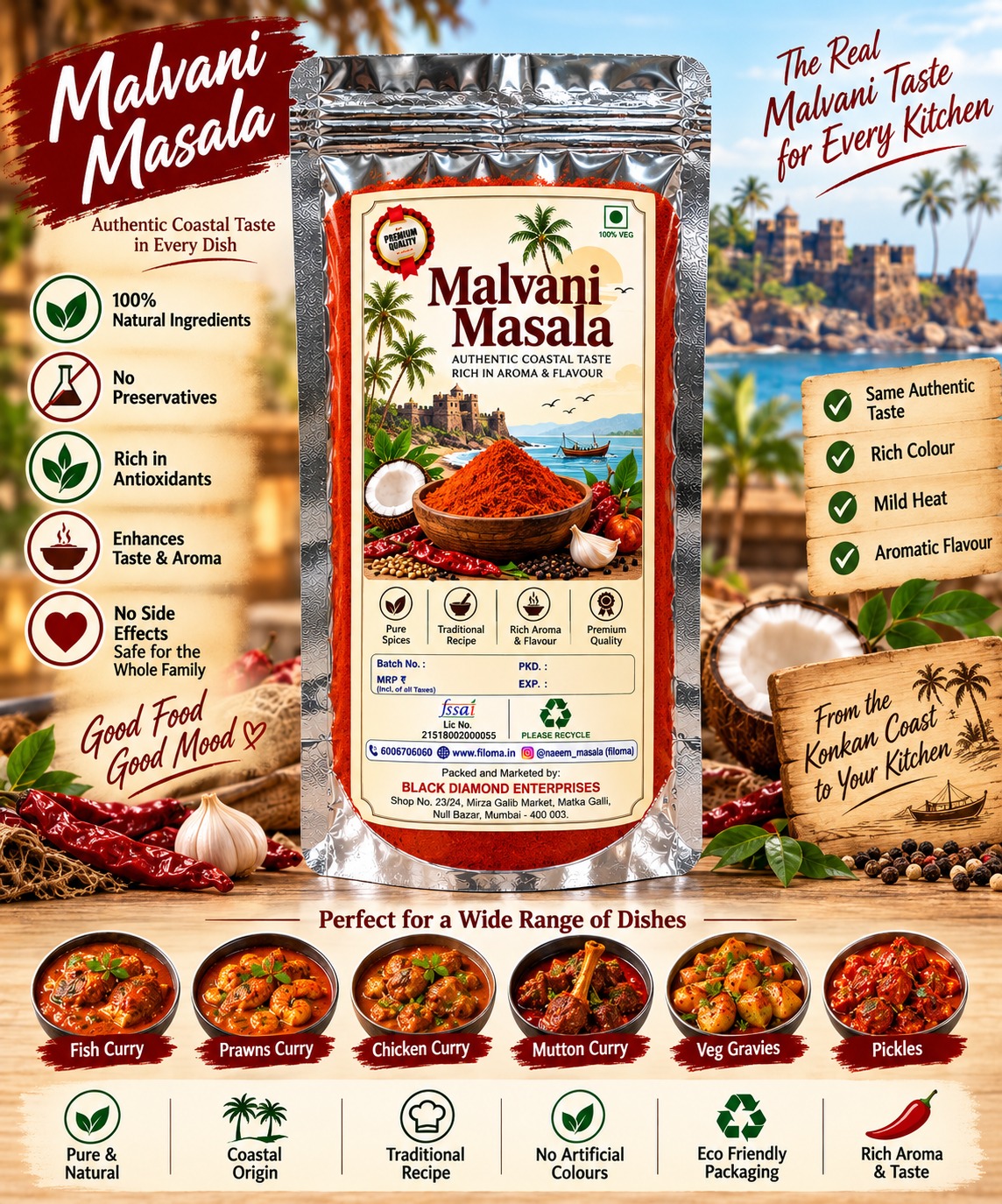 Filoma Malvani Masala | Authentic Coastal Spice Blend