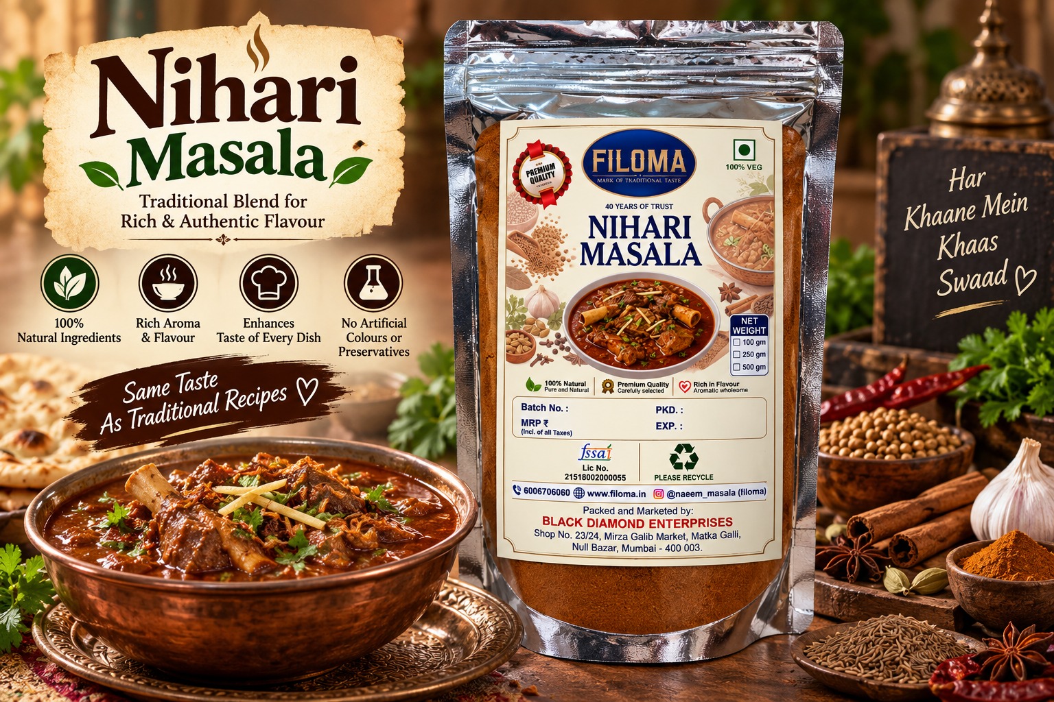 Filoma Nihari Masala | Authentic & Rich Indian Spice Blend