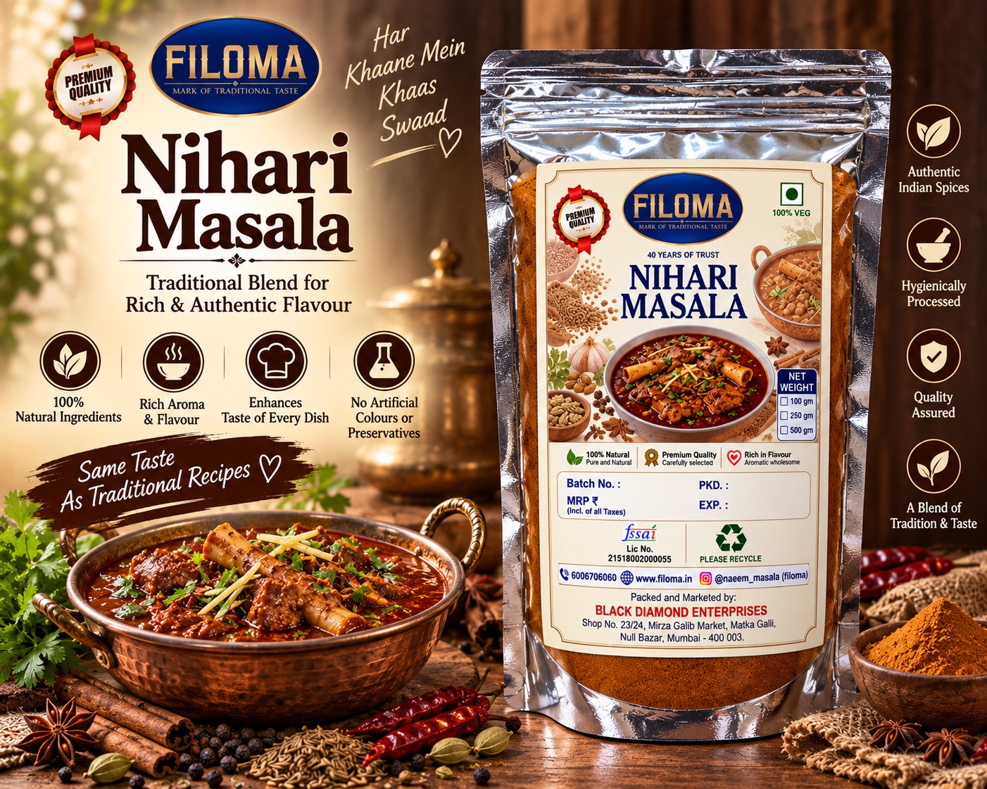 Filoma Nihari Masala | Authentic & Rich Indian Spice Blend