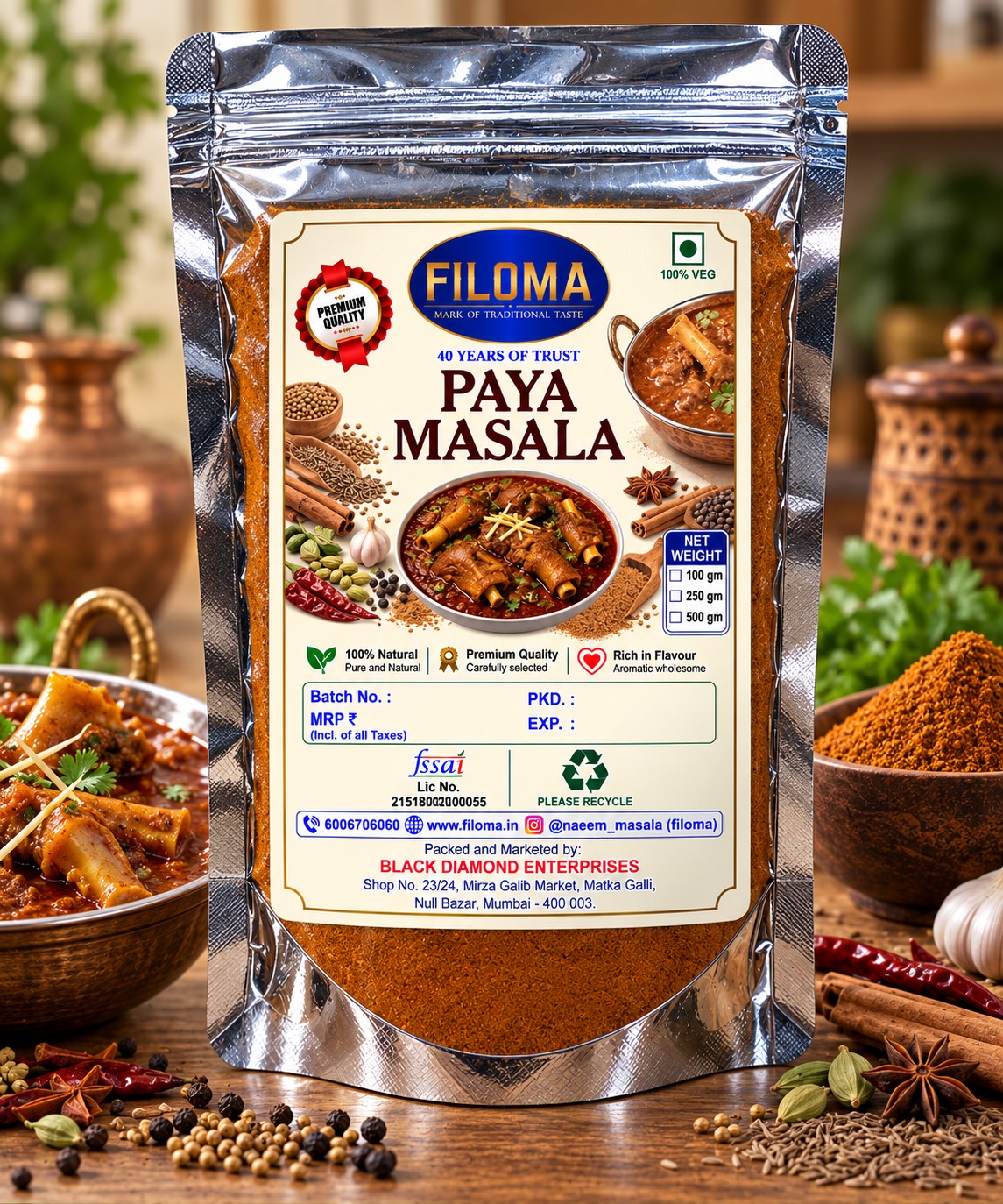Filoma Paya Masala | Authentic Traditional Spice Blend
