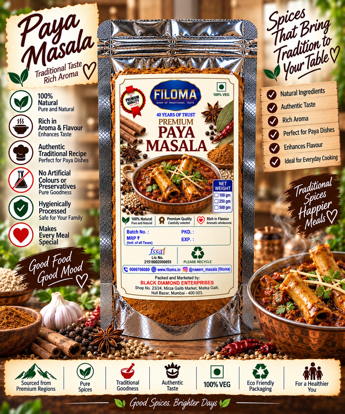 Filoma Paya Masala | Authentic Traditional Spice Blend