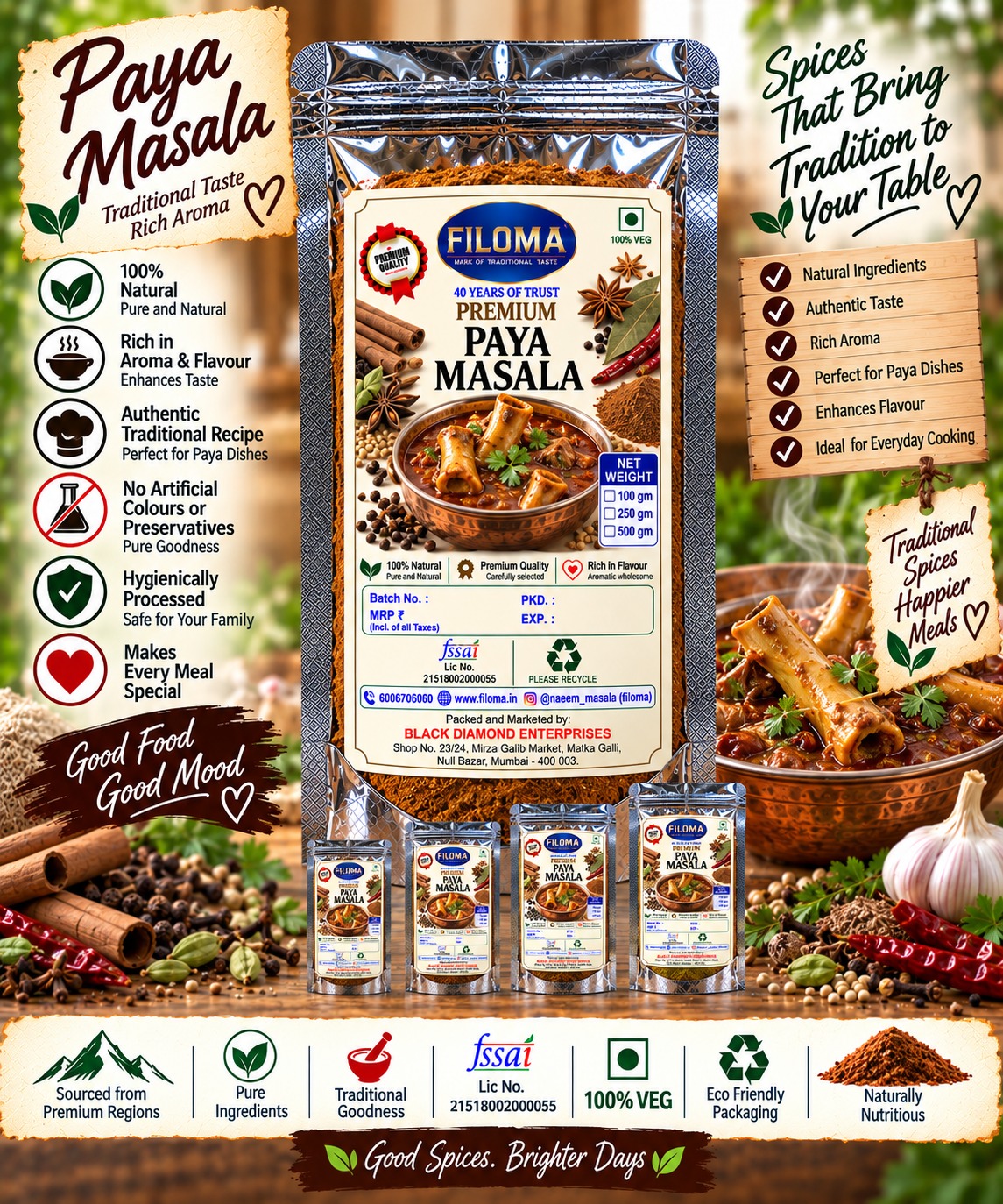 Filoma Paya Masala | Authentic Traditional Spice Blend