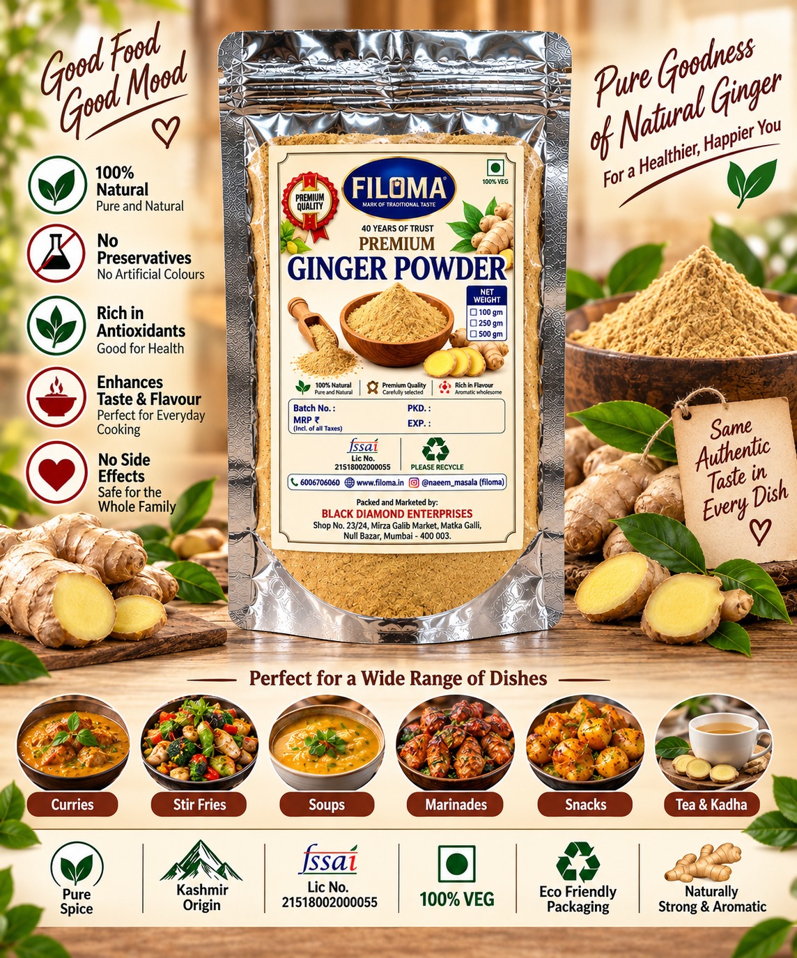 Filoma Premium Ginger Powder – 100% Natural & Pure