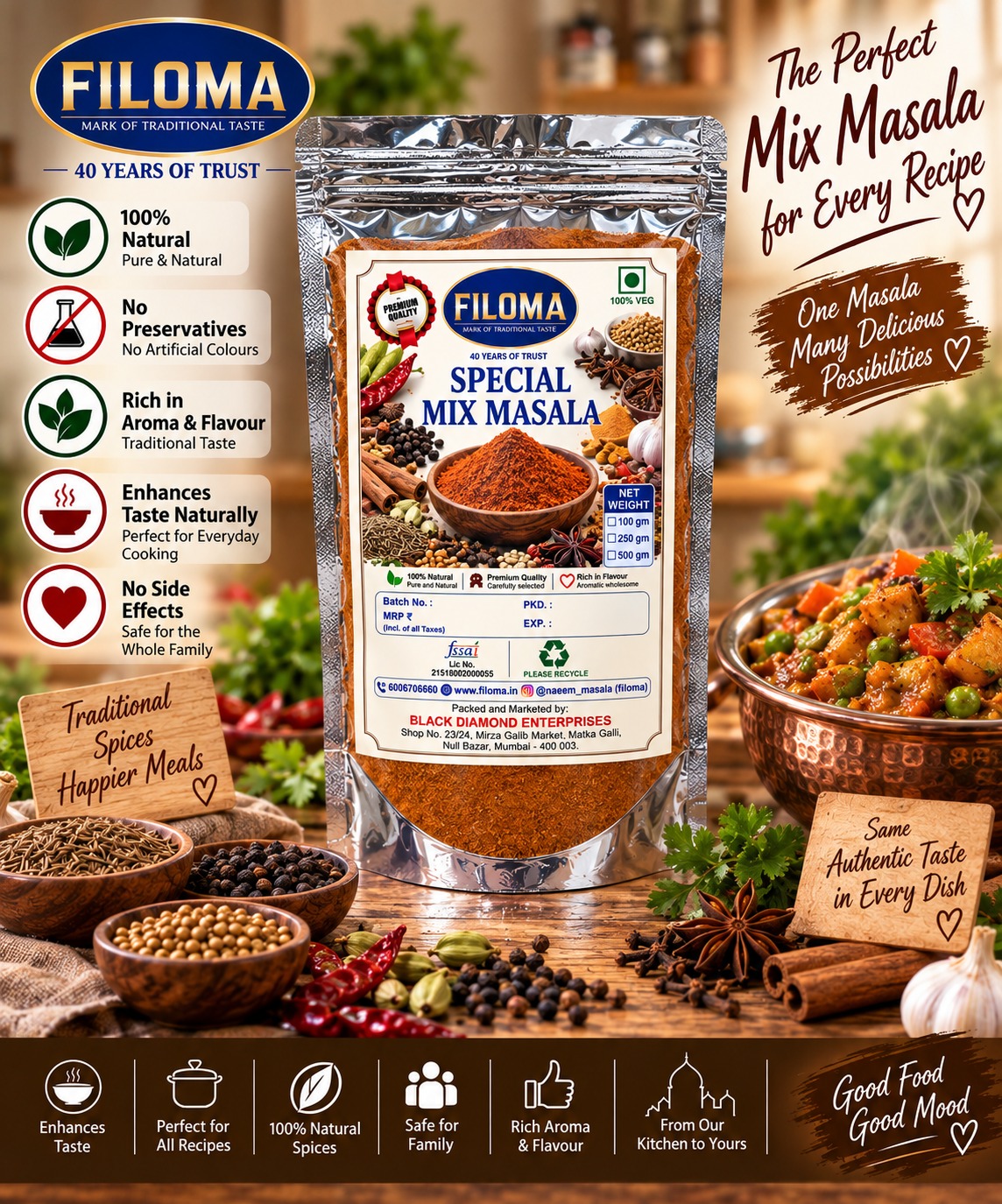 Filoma Special Mix Masala – Authentic Blend for Everyday Cooking