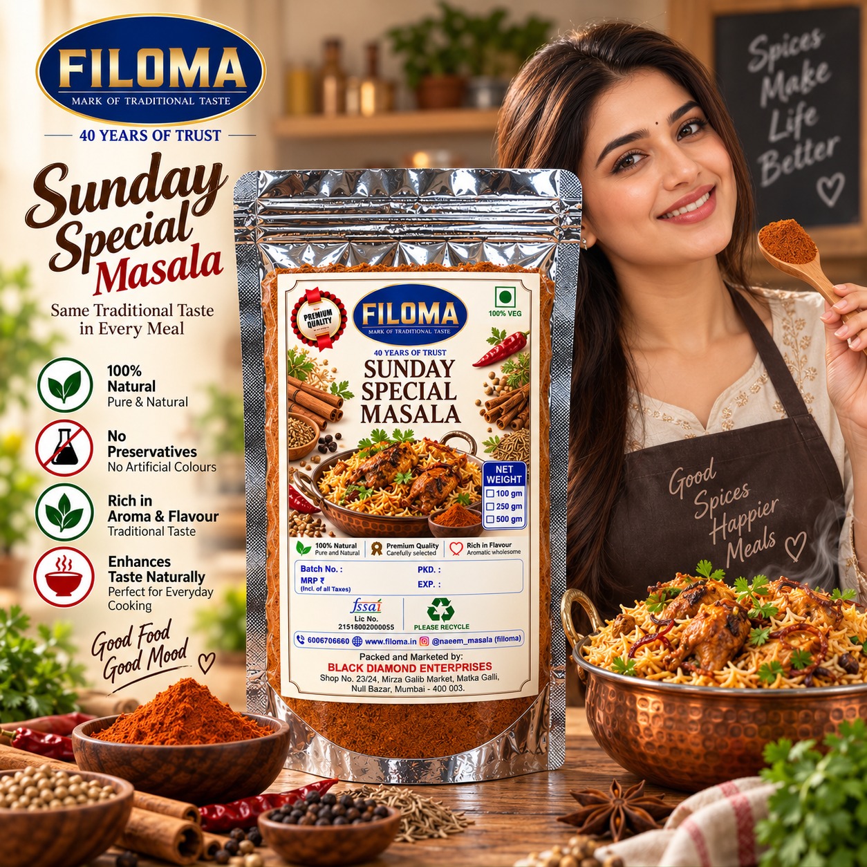 Filoma Sunday Special Masala – Authentic Blend for Special Meals