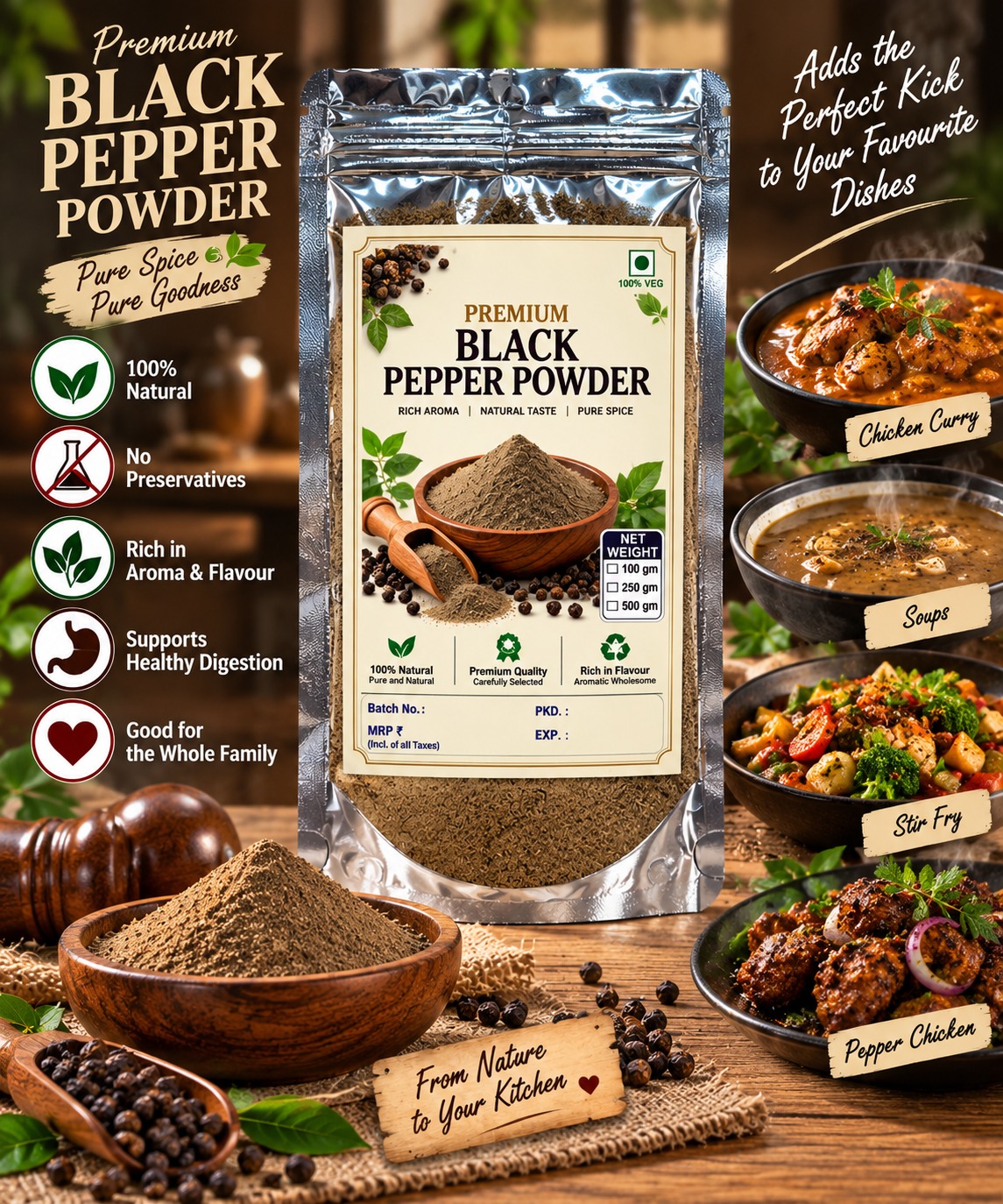 Premium Black Pepper Powder – Pure & Natural
