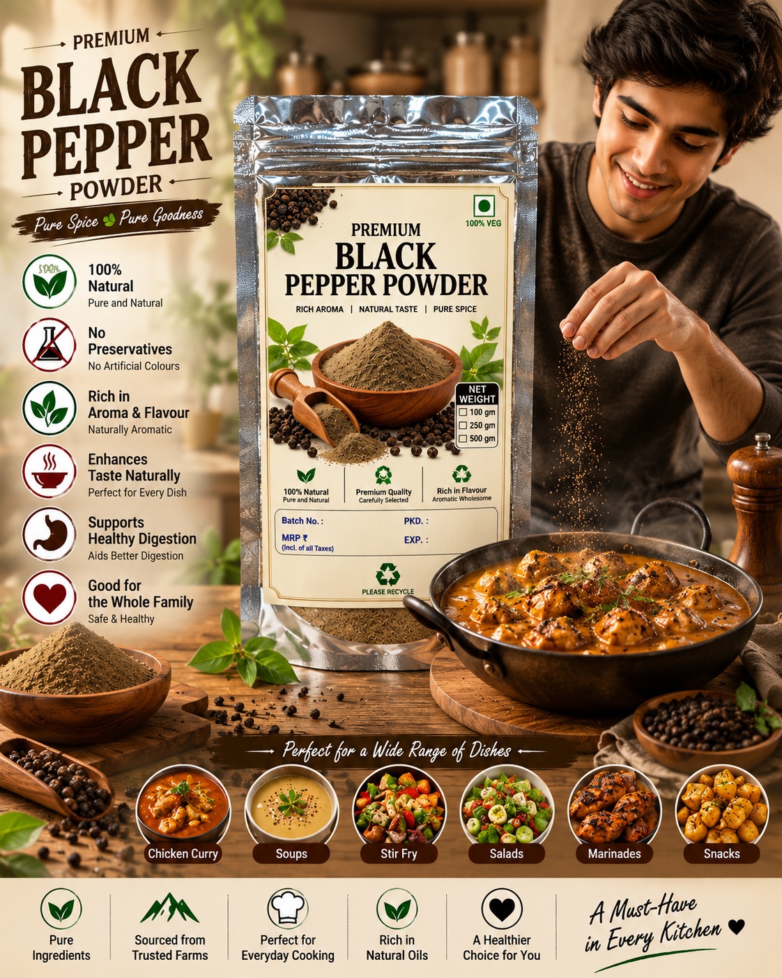 Premium Black Pepper Powder – Pure & Natural