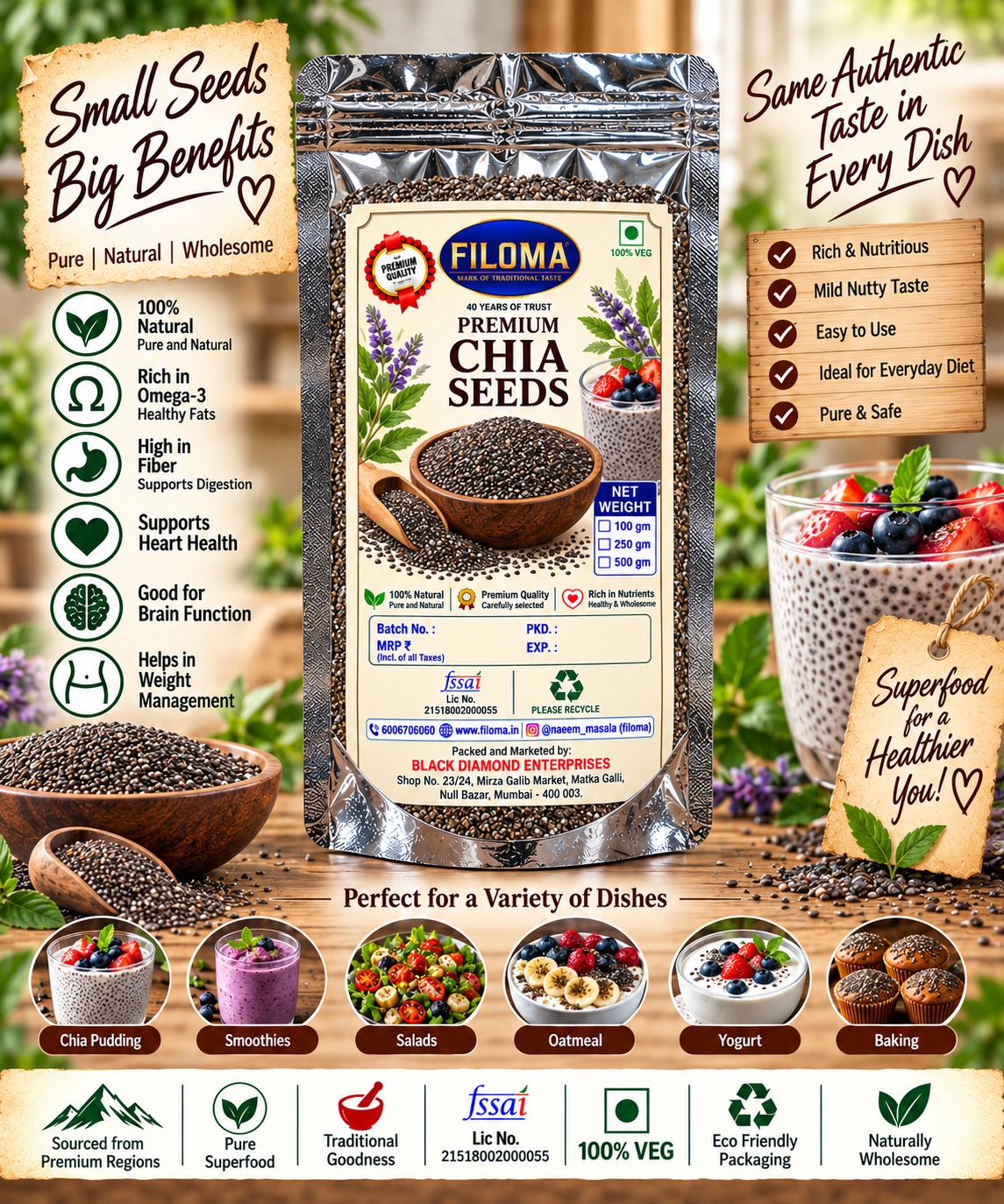 Premium Chia Seeds – Pure & Natural