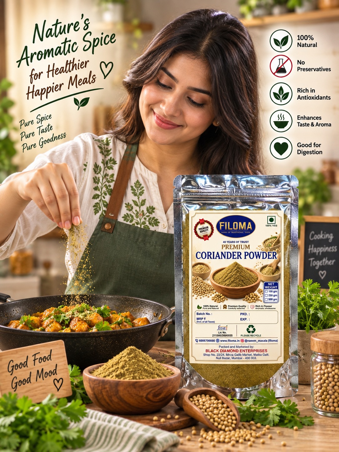 Premium Coriander Powder | Pure & Natural Coriander Spice