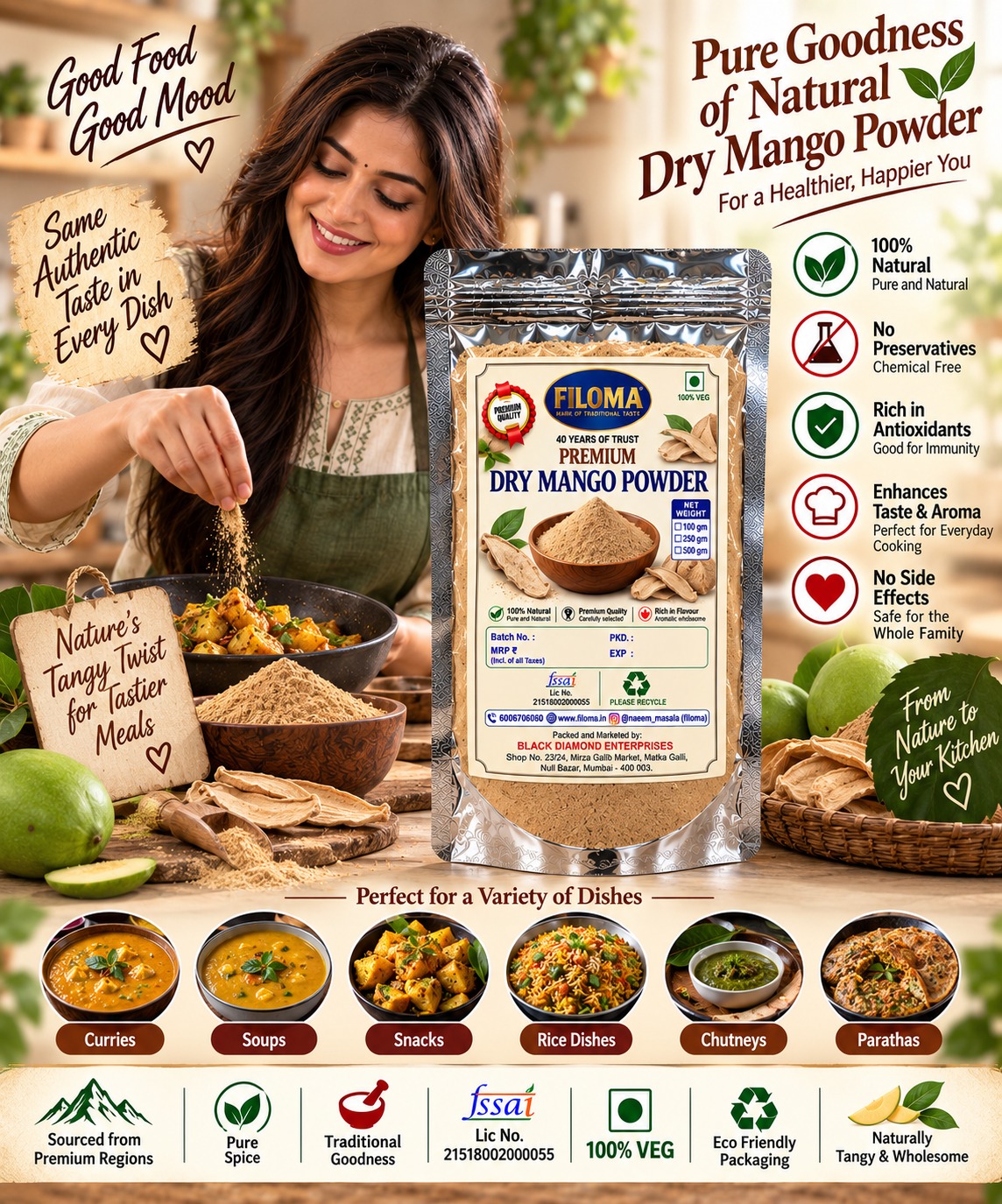 Premium Dry Mango Powder | Pure & Natural Amchur Powder