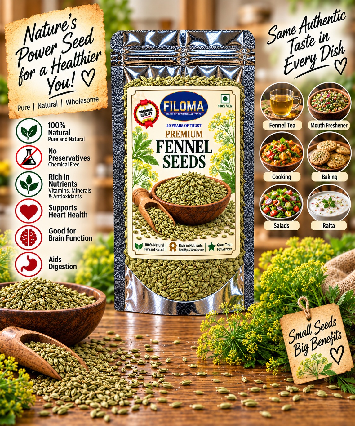 Premium Fennel Seeds | Pure & Natural Saunf for Everyday Use