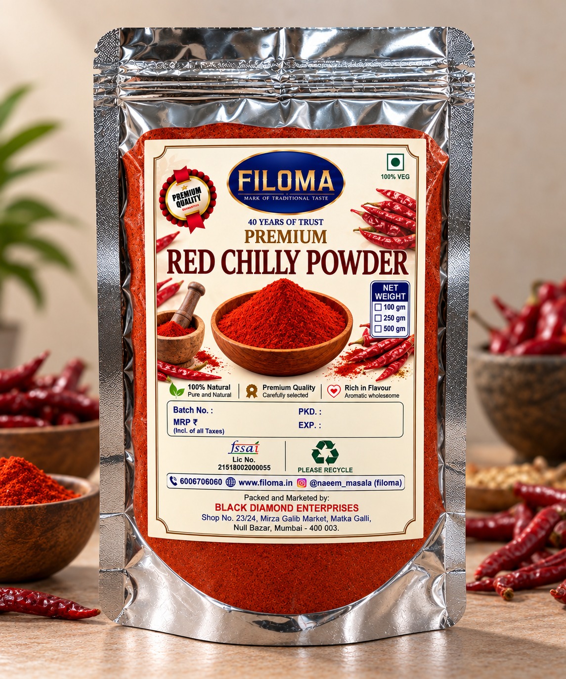 Premium Red Chilli Powder | Filoma